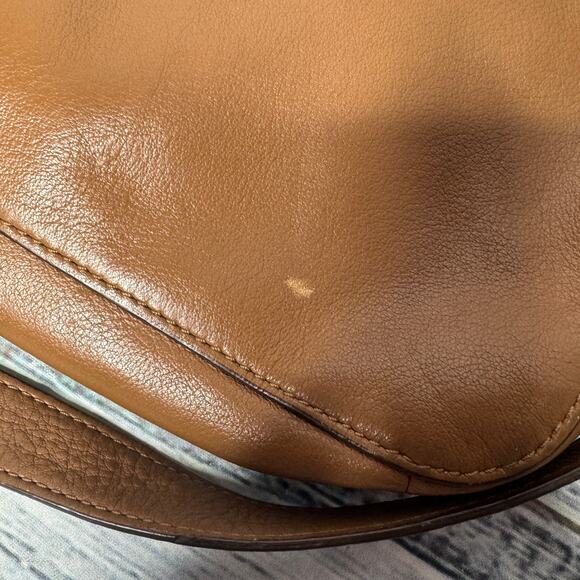 Fossil Brown Leather Crossbody Bag Double Front Pocket Adjustable Strap - Picture 6 of 6